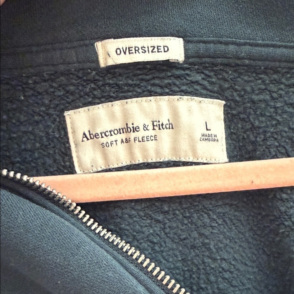 Abercrombie & Fitch Dark Teal Half-Zip Sweater - Picture 2 of 3